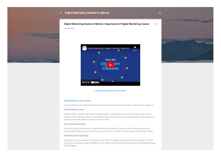 Digital Marketing Classes In Meerut