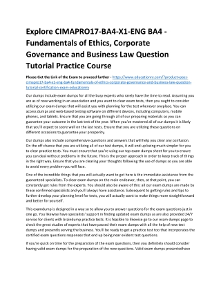 CIMAPRO17-BA4-X1-ENG BA4 - Fundamentals of Ethics, Corporate Governance and Busi