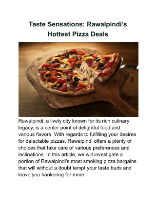 Taste Sensations_ Rawalpindi’s Hottest Pizza Deals