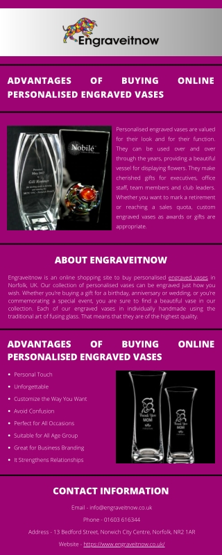 Advantages of Buying Online Personalised Engraved Vases