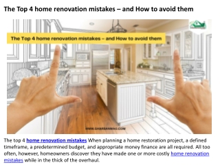 The Top 4 home renovation mistakes – and How to avoid themGB Blog 18
