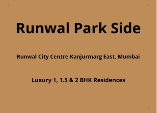 Runwal Park Side Kanjurmarg East Mumbai | E-Brochure