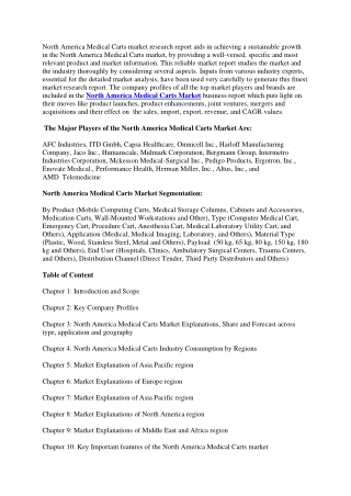 North America Medical Carts Market