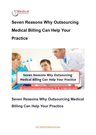 Seven Reasons Why Outsourcing Medical Billing Can Help Your Practice