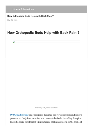 how-orthopedic-beds-help-with-back-pain