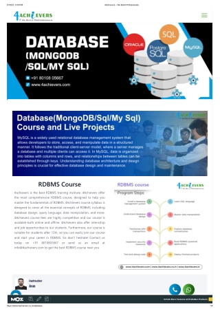 DATABASE(MONGO-DBSQLMY SQL)