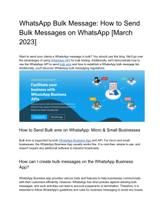 Whatsapp Bulk SMS Service| Whatsapp Bulk SMS Service provider in India - Msgclub