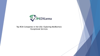 Top RCM Companies in the USA: Exploring MedKarma's Exceptional Services