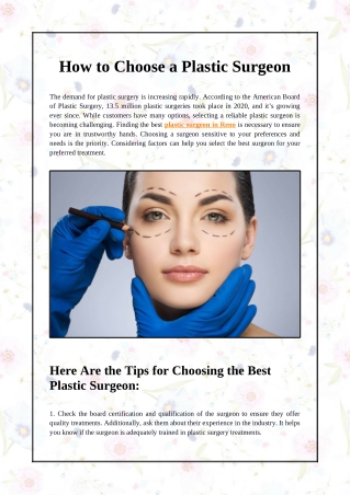 A Guide to Selecting the Right Plastic Surgeon for You