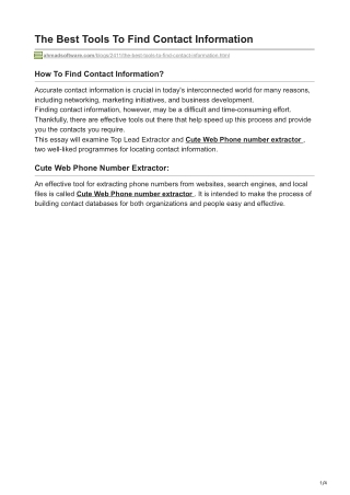 1The Best Tools To Find Contact Information