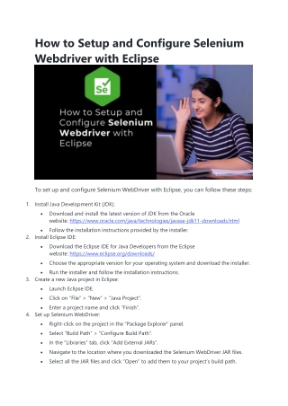 How to Setup and Configure Selenium Webdriver with Eclipse