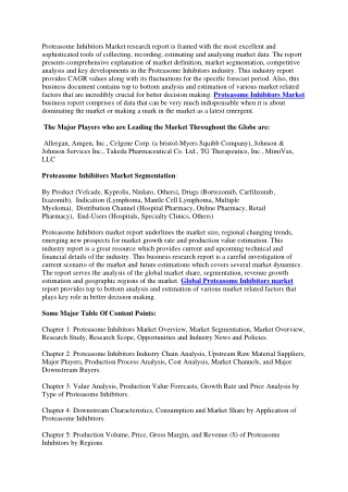 Proteasome Inhibitors Market