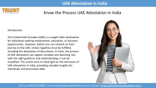 Know the Process UAE Attestation in India