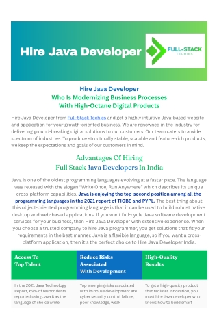 Hire Java Developer