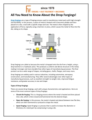 All You Need to Know About the Drop Forgings!