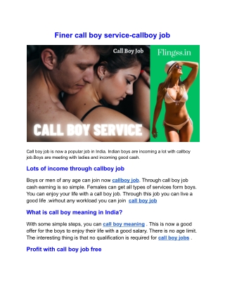 Finer call boy service-callboy job