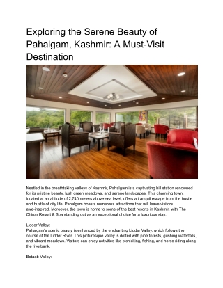 Exploring the Serene Beauty of Pahalgam, Kashmir_ A Must-Visit Destination