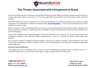 The Threats Associated with Infringement of Brand