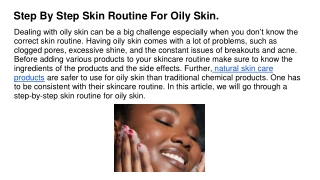 step by step skin routin for oily skin