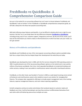 FreshBooks vs QuickBooks: A Comprehensive Comparison Guide