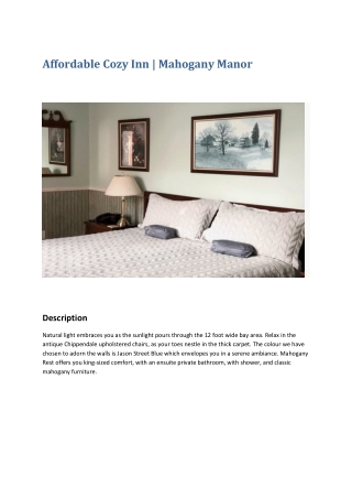 Mahogany Manor: Charming Bed and Breakfast Saint John NB