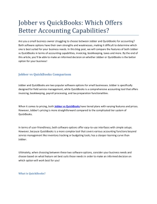 Jobber vs QuickBooks: Which Offers Better Accounting Capabilities?