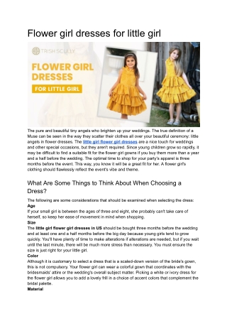 Flower girl dresses for little girl