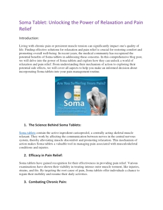 Buy Soma Tablet Online At Low Price | OnlineGenericMedicine