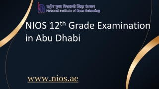 NIOS 12th Grade Examination in Abu Dhabi