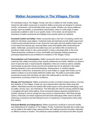 Walker Accessories in The Villages, Florida