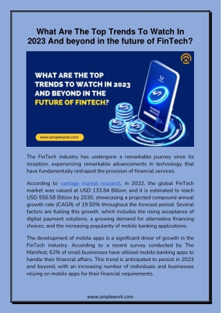 What Are The Top Trends To Watch In 2023 And beyond in the future of FinTech