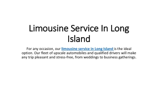 Limousine Service In Long Island