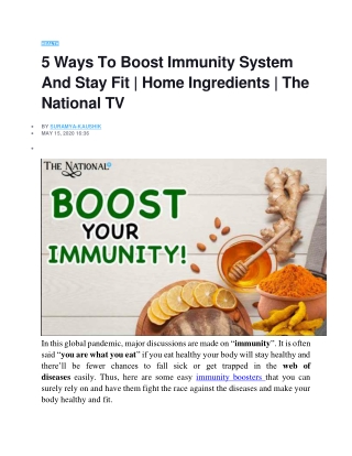 5 Ways To Boost Immunity System And Stay Fit