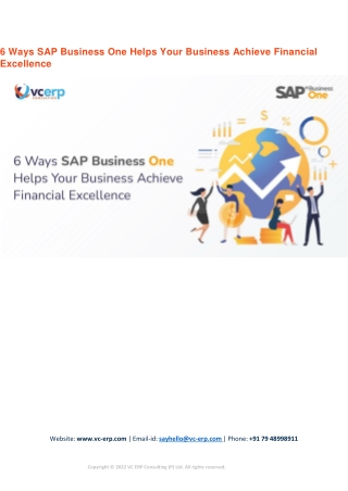 6 Ways SAP Business One Helps Your Business Achieve Financial Excellence