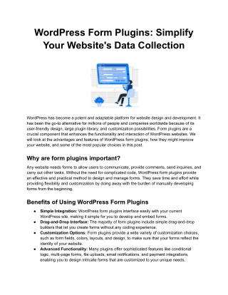 WordPress Form Plugins_ Simplify Your Website's Data Collection