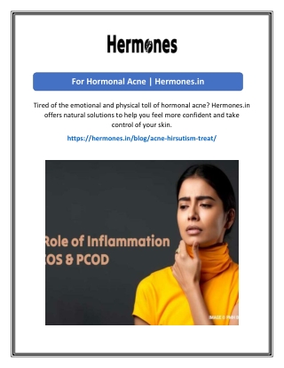 For Hormonal Acne  Hermones.in