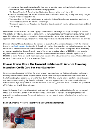 Financial Institution Of America Travel Benefits Credit Card For Pupils