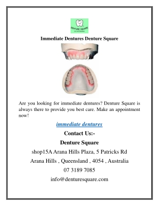 Immediate Dentures Denture Square