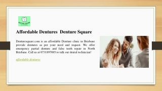 Affordable Dentures  Denture Square