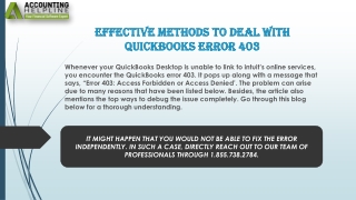 The Best Ever Solution for QuickBooks Error 403