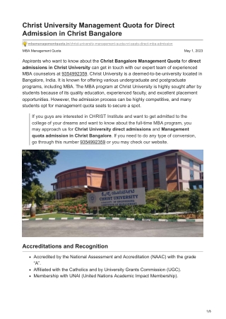 Christ University Management Quota for Direct Admission in Christ Bangalore-mbamanagementquota.in