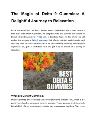 The Magic of Delta 9 Gummies_ A Delightful Journey to Relaxation