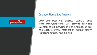 Glambot Rental Los Angeles  Pannyhire.com