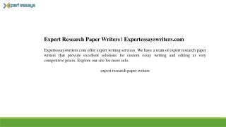 Expert Research Paper Writers  Expertessayswriters.com