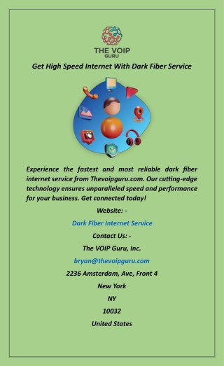 Get High Speed Internet With Dark Fiber Service
