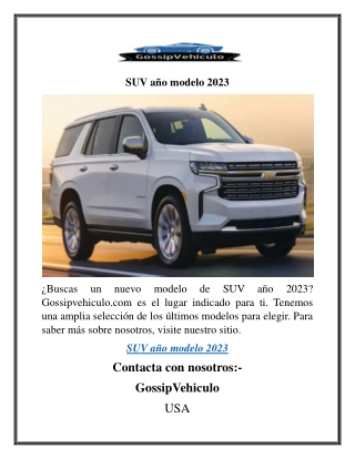 SUV año modelo 2023