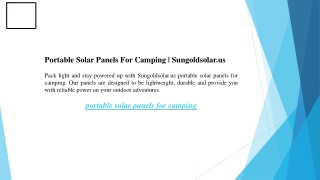 Portable Solar Panels For Camping  Sungoldsolar.us