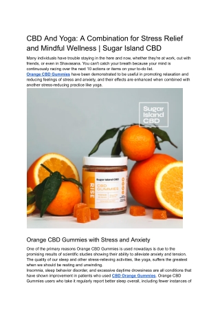 CBD And Yoga- A Combination for Stress Relief and Mindful Wellness - Sugar Island CBD