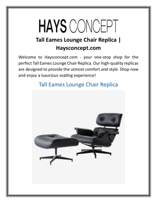 Tall Eames Lounge Chair Replica Haysconcept.com