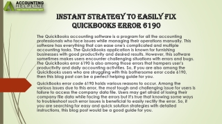 A must follow guide to fix QuickBooks Error 6190 easily